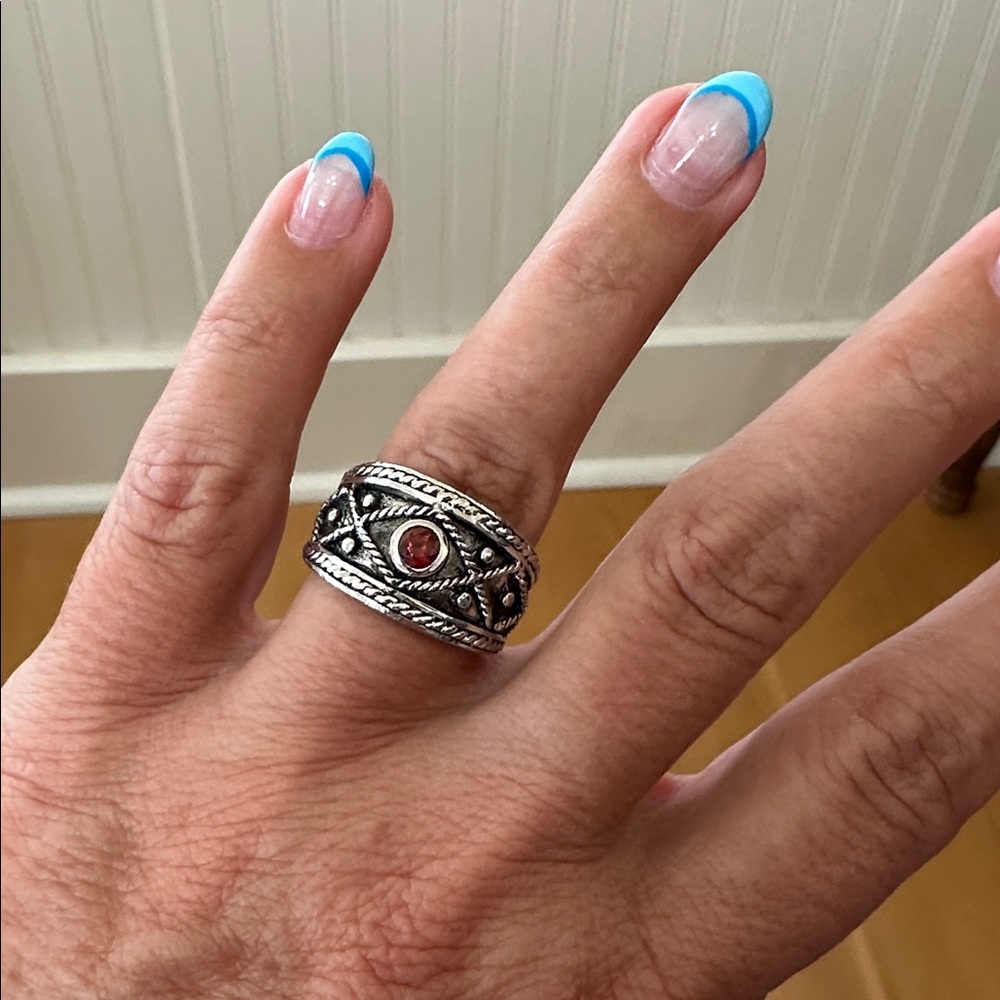 Brighton.  Red, garnet, wide cigar band. Size 8 - Picture 10 of 10